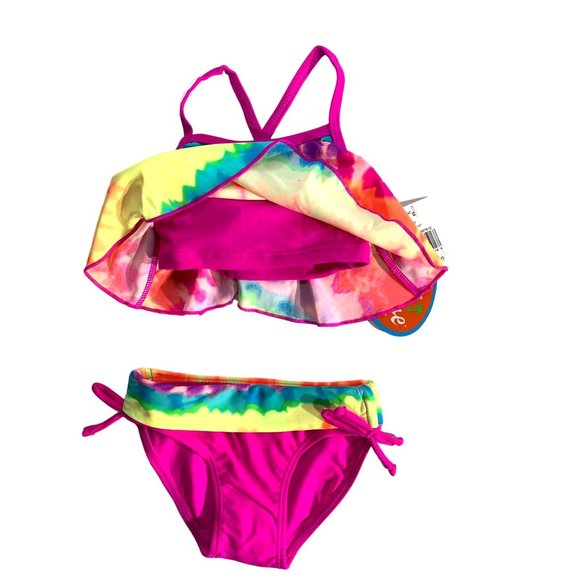 New Mini Tangerine Size 24 months GIrls Toddler Multicolor tye tie dye 2 pc swim - Picture 5 of 6